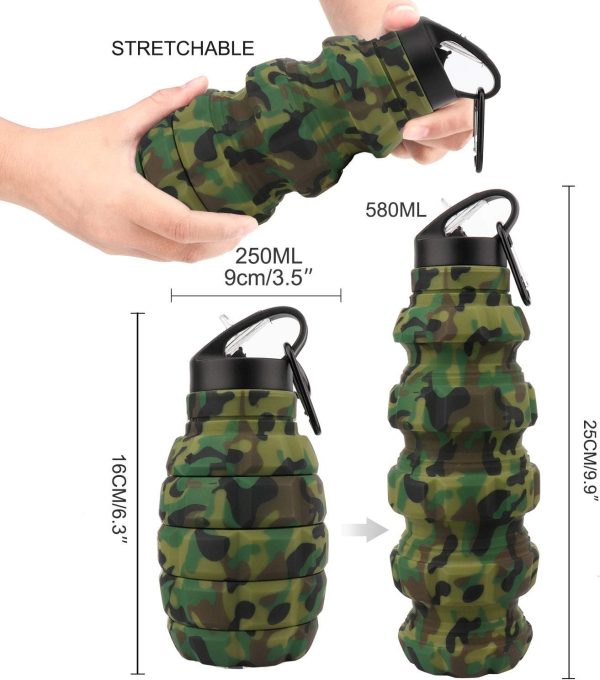PenghaiYunfei Foldable Silicone Water Bottle Army Green-1