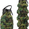 PenghaiYunfei Foldable Silicone Water Bottle Army Green-0