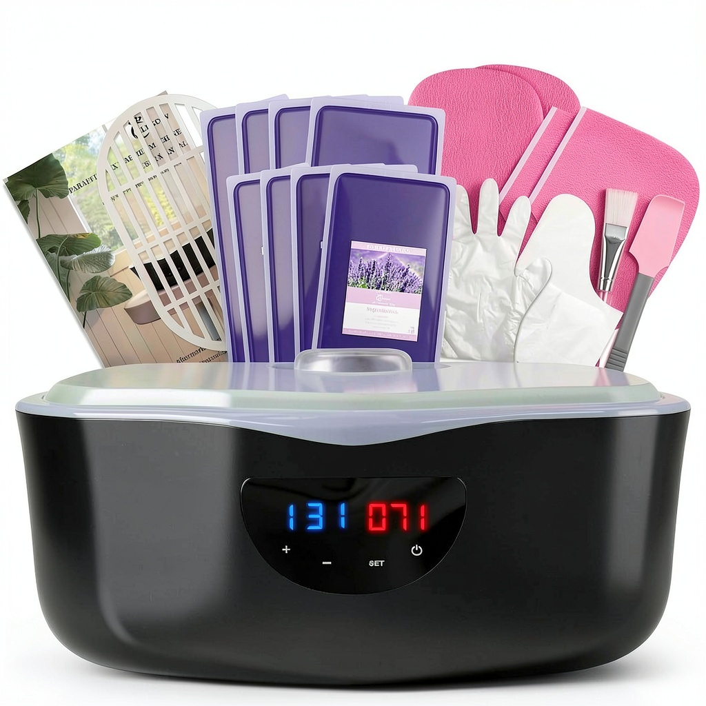 ELEGCOV paraffin wax bath machine in a home bathroom setting
