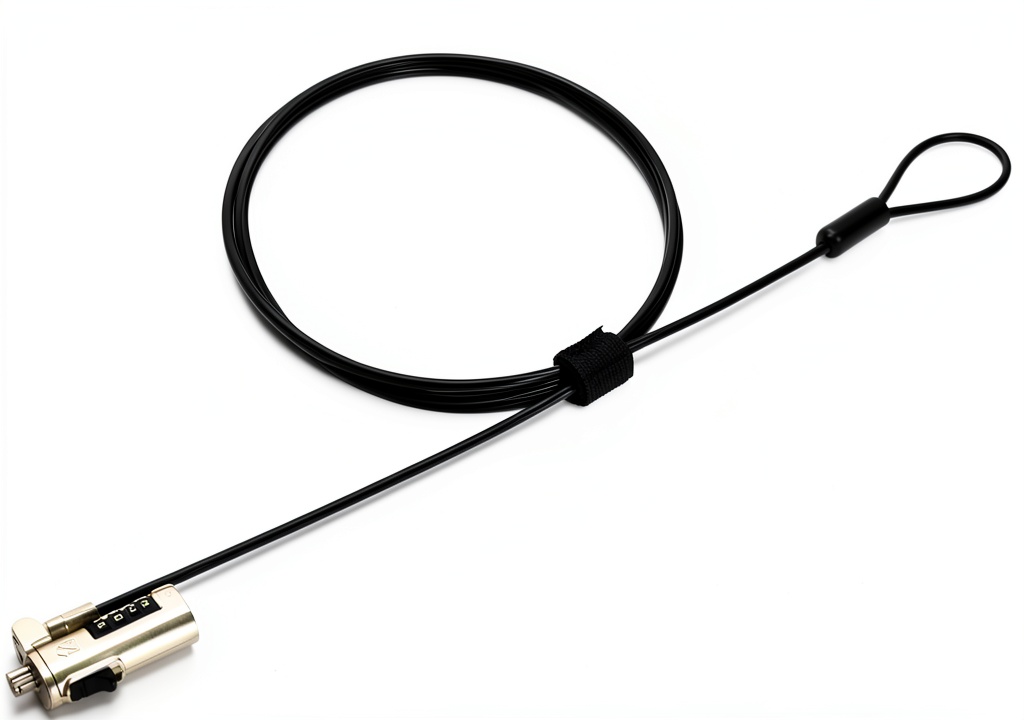 Installing Kensington Laptop Security Lock Silver on a wooden desk