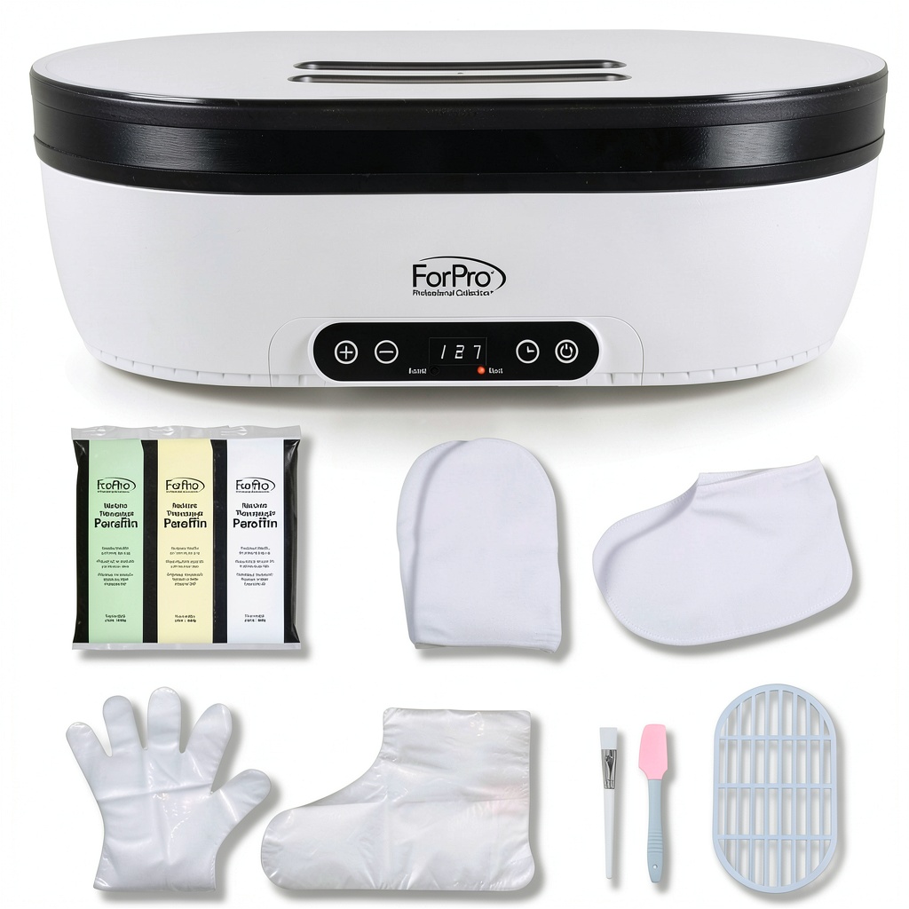 Person using paraffin bath kit at home