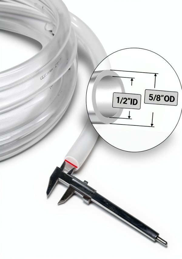 Clear Vinyl Tubing 1/2" ID × 5/8" OD -10 Ft 60PSI,Flexible Lightweight Plastic Tube, BPA Free Non-Toxic, Multipurpose Hybrid Reinforced Clear Tubing for Transfer Water Air Oil-1